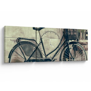 Obraz - Vintage kolo s květinami (s hodinami) (V023413V9030C)