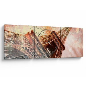 Tablou - Turnul Eiffel în stil vintage (cu ceas) (V023451V9030C)