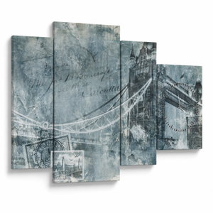 Tablou - Tower Bridge în tonuri reci (cu ceas) (V023452V11075C)