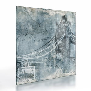 Tablou pe sticlă - Tower Bridge în tonuri reci (V023452V3030GD)