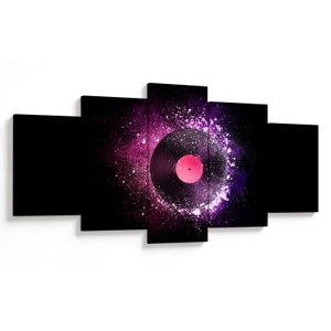 Obraz - Vinylová deska v růžovo-fialových
