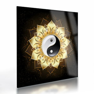 Skleněný obraz - Zlatý Yin-Yang (V023516V4040GD)