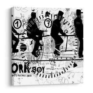 Obraz - Týmová práce, jízda na kole (s hodinami) (V023556V3030C)