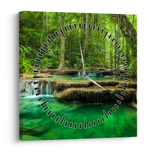 Obraz - Vodopád Erawan v Kanchanaburi, Thajsko (s hodinami) (V023561V3030C)