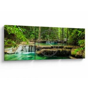 Obraz - Vodopád Erawan v Kanchanaburi, Thajsko (s hodinami) (V023561V9030C)