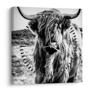 Schilderij - Schotse hooglander (met klok) (V023574V3030C)