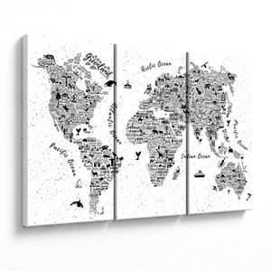 Obraz - Mapa z piktogramů (V023587V120803PCS)