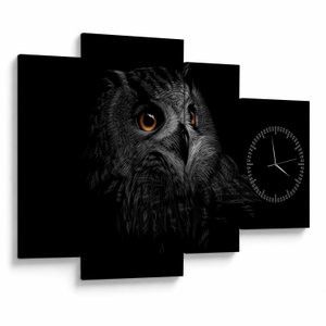 Obraz - Sova, ilustrace (s hodinami) (V023618V11075C)