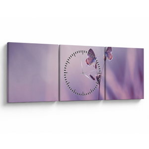 Obraz - Fialoví motýlci (s hodinami) (V023913V9030C)