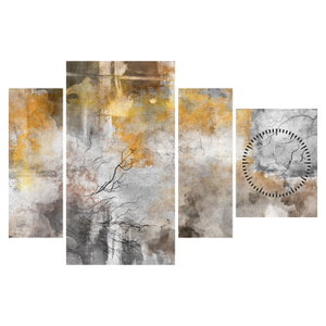 Schilderij - Abstractie (met klok) (6)