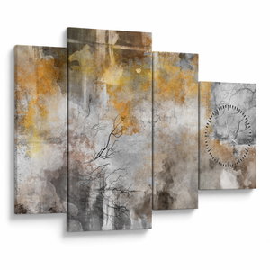 Schilderij - Abstractie (met klok) (V024044V11075C)