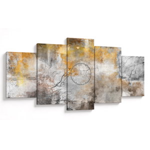 Schilderij - Abstractie (met klok) (V024044V15080C)