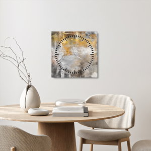 Schilderij - Abstractie (met klok) (2)