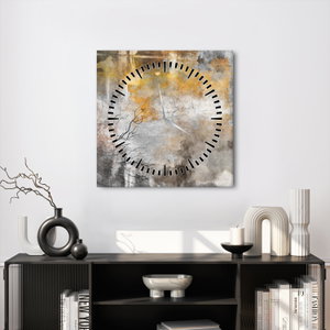 Schilderij - Abstractie (met klok) (3)
