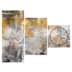 Schilderij - Abstractie (met klok) (6)