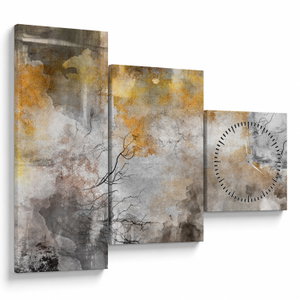 Schilderij - Abstractie (met klok) (V024044V9070C)