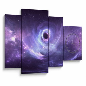 Schilderij - Het Universum (met klok) (V024137V11075C)