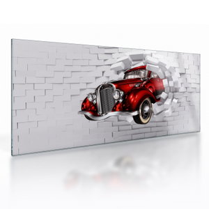 Skleněný obraz - Červené auto (V024145V10050GD)