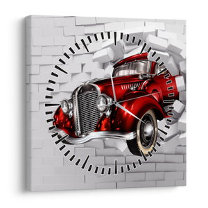 Obraz - Červené auto (s hodinami) (V024145V3030C)