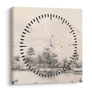 Kép - Vintage tájkép rajz (órával) (V024350V3030C)