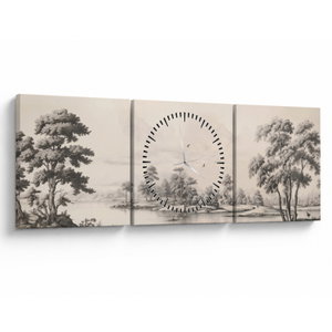 Kép - Vintage tájkép rajz (órával) (V024350V9030C)