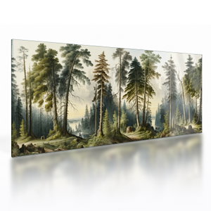 Skleněný obraz - Vintage krajina lesů (V024362V10050GD)