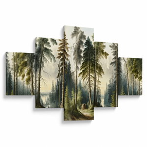 Obraz - Vintage krajina lesů (V024362V12570)
