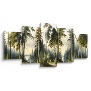 Obraz - Vintage krajina lesů (V024362V150805PCS)