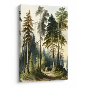 Obraz - Vintage krajina lesů (V024362V6090)