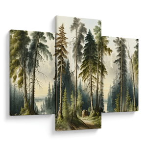 Obraz - Vintage krajina lesů (V024362V90603PCS)