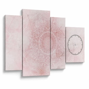 Obraz - Růžová mandala (s hodinami) (V024416V11075C)