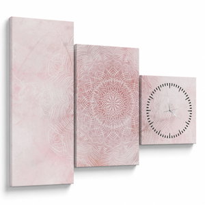 Obraz - Růžová mandala (s hodinami) (V024416V9070C)