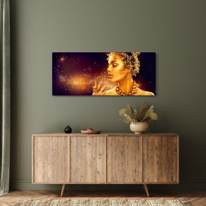 Schilderij - Gouden make-up (4)