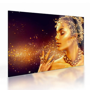 Glasschilderij - Gouden make-up (V024440V7050GD)