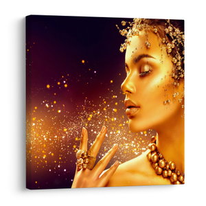 Schilderij - Gouden make-up (V024440V7070)