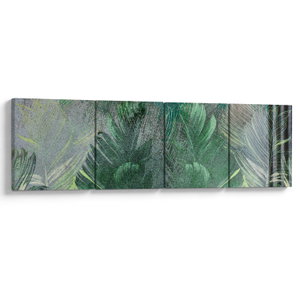Obraz - Betonová textura s listy (V024471V16040)