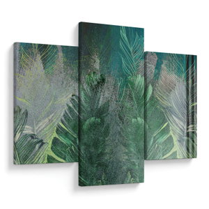 Obraz - Betonová textura s listy (V024471V90603PCS)
