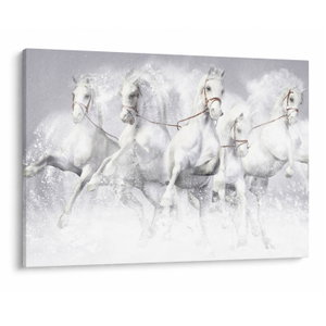 Schilderij - Illustratie van renpaarden