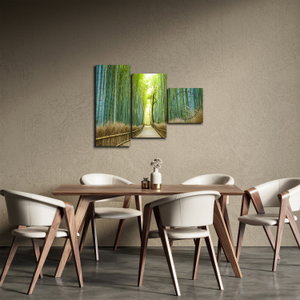 Schilderij - Bamboebos (met klok) (2)