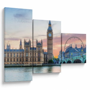 Kép - London pasztell színekben (órával) (V024605V9070C)