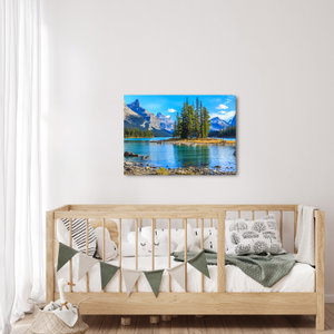 Schilderij - Berglandschap met rivier (2)