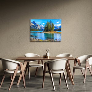 Schilderij - Berglandschap met rivier (3)
