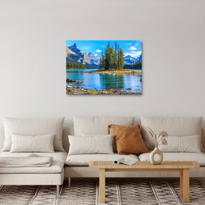 Schilderij - Berglandschap met rivier (4)