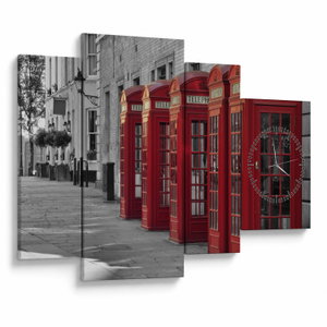 Obraz - Londýnské telefonní budky (s hodinami) (V024665V11075C)