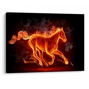 Schilderij - Paard in brand