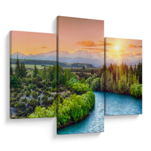 Bild auf Leinwand - Wald-Berglandschaft