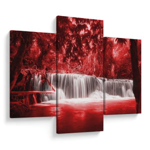Bild auf Leinwand - Wasserfall, rot