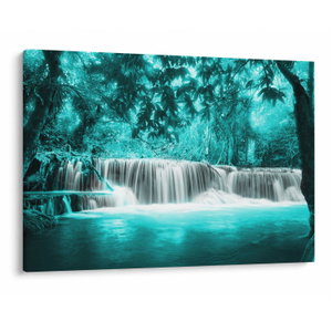 Schilderij - Blauwe waterval