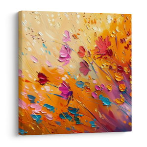 Schilderij - Kleurrijke bloemen schilderen