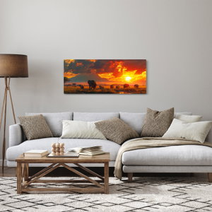 Schilderij - Kudde olifanten (3)